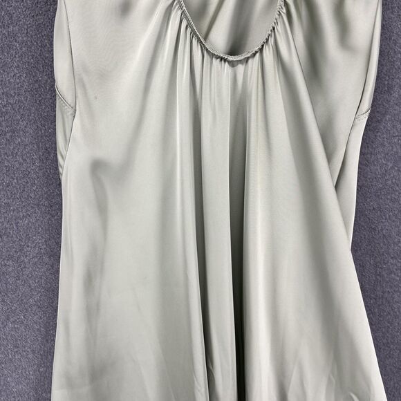Zara Dress Womens Large Green Satin Ruched Midi Sleeveless Slit Elegant NWT L30 - Picture 16 of 16